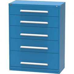 Vidmar - 5 Drawer, 45 Compartment Bright Blue Steel Modular Storage Cabinet - Eagle Tool & Supply
