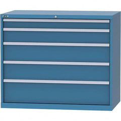 LISTA - 5 Drawer, 99 Compartment Bright Blue Steel Modular Storage Cabinet - Eagle Tool & Supply