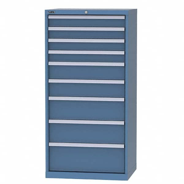 LISTA - 8 Drawer, 124 Compartment Bright Blue Steel Modular Storage Cabinet - Eagle Tool & Supply