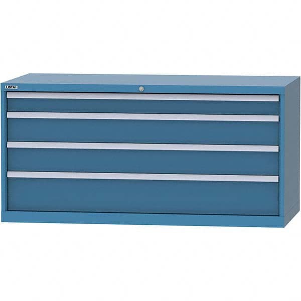 LISTA - 4 Drawer, 84 Compartment Bright Blue Steel Modular Storage Cabinet - Eagle Tool & Supply