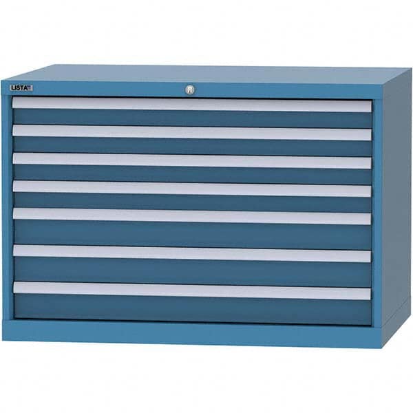 LISTA - 7 Drawer, 84 Compartment Bright Blue Steel Modular Storage Cabinet - Eagle Tool & Supply