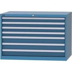 LISTA - 7 Drawer, 84 Compartment Bright Blue Steel Modular Storage Cabinet - Eagle Tool & Supply
