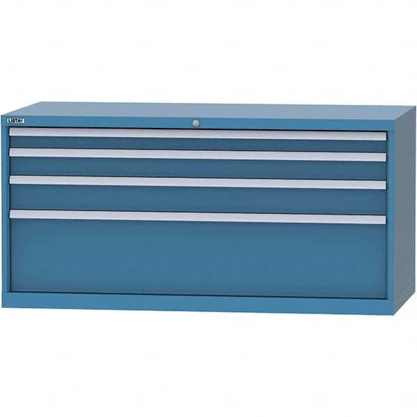 LISTA - 4 Drawer, 84 Compartment Bright Blue Steel Modular Storage Cabinet - Eagle Tool & Supply