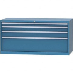LISTA - 4 Drawer, 84 Compartment Bright Blue Steel Modular Storage Cabinet - Eagle Tool & Supply