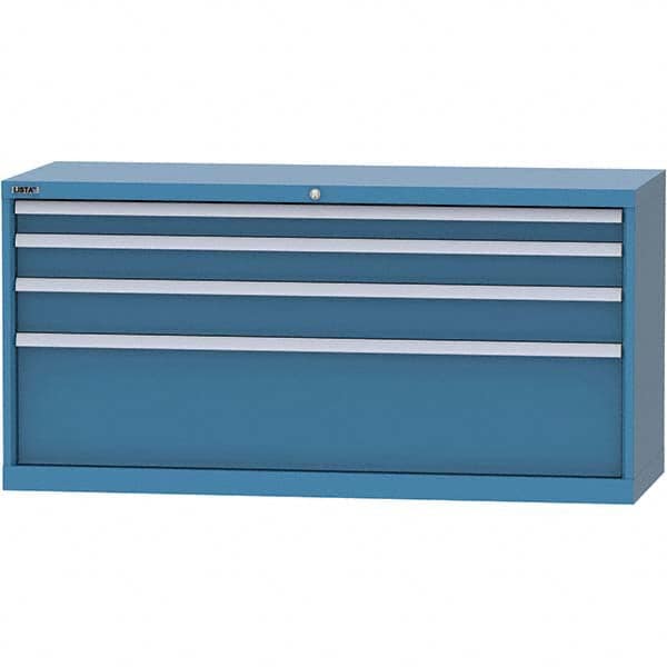 LISTA - 4 Drawer, 84 Compartment Bright Blue Steel Modular Storage Cabinet - Eagle Tool & Supply