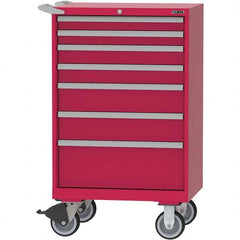 LISTA - 7 Drawer, 124 Compartment Red Steel Modular Storage Cabinet - Eagle Tool & Supply