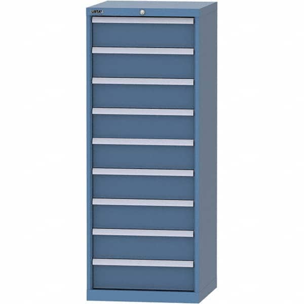 LISTA - 9 Drawer, 84 Compartment Bright Blue Steel Modular Storage Cabinet - Eagle Tool & Supply