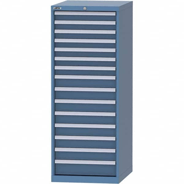 LISTA - 15 Drawer, 99 Compartment Bright Blue Steel Modular Storage Cabinet - Eagle Tool & Supply
