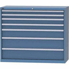 LISTA - 7 Drawer, 99 Compartment Bright Blue Steel Modular Storage Cabinet - Eagle Tool & Supply