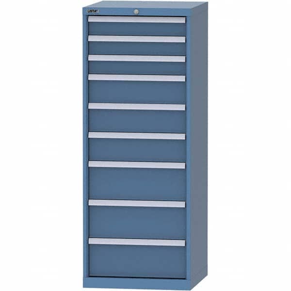 LISTA - 9 Drawer, 84 Compartment Bright Blue Steel Modular Storage Cabinet - Eagle Tool & Supply