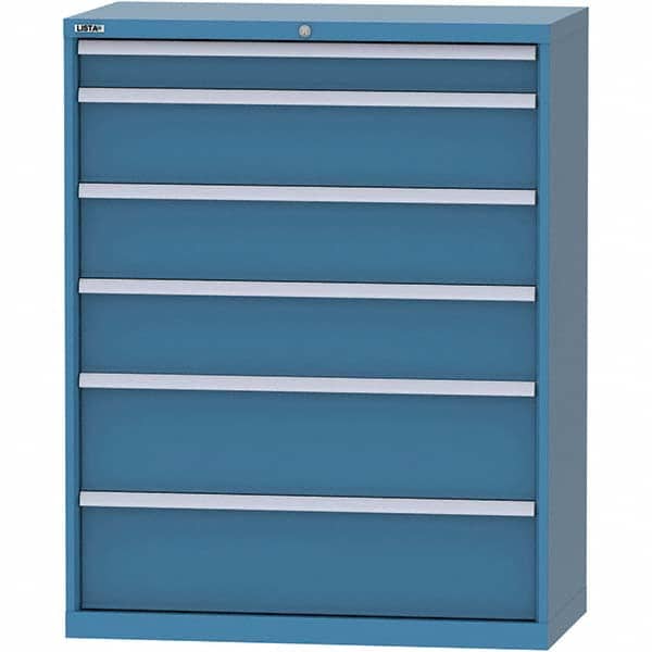 LISTA - 6 Drawer, 84 Compartment Bright Blue Steel Modular Storage Cabinet - Eagle Tool & Supply