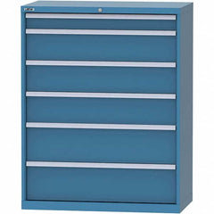 LISTA - 6 Drawer, 84 Compartment Bright Blue Steel Modular Storage Cabinet - Eagle Tool & Supply