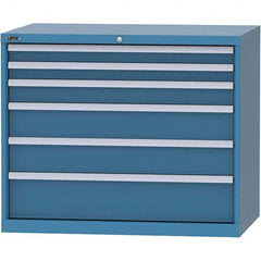 LISTA - 6 Drawer, 99 Compartment Bright Blue Steel Modular Storage Cabinet - Eagle Tool & Supply