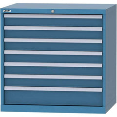 LISTA - 7 Drawer, 84 Compartment Bright Blue Steel Modular Storage Cabinet - Eagle Tool & Supply