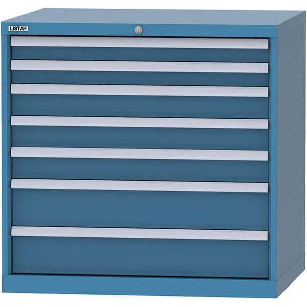LISTA - 7 Drawer, 84 Compartment Bright Blue Steel Modular Storage Cabinet - Eagle Tool & Supply