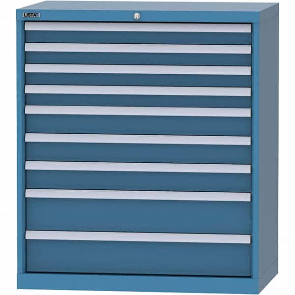 LISTA - 9 Drawer, 84 Compartment Bright Blue Steel Modular Storage Cabinet - Eagle Tool & Supply