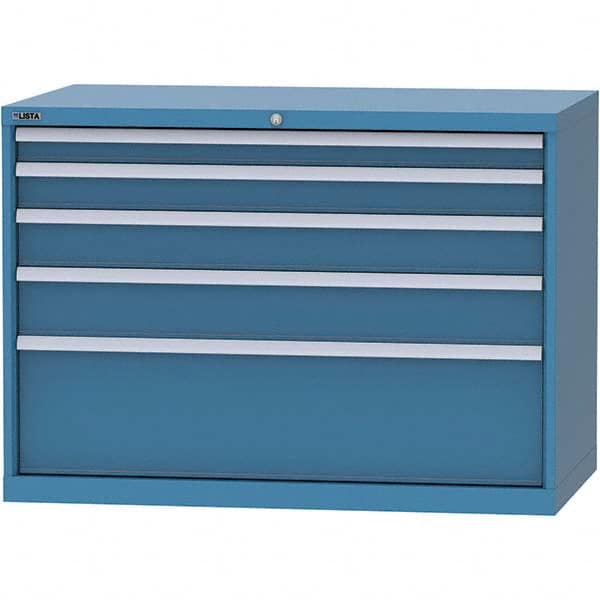 LISTA - 5 Drawer, 99 Compartment Bright Blue Steel Modular Storage Cabinet - Eagle Tool & Supply
