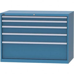 LISTA - 5 Drawer, 99 Compartment Bright Blue Steel Modular Storage Cabinet - Eagle Tool & Supply