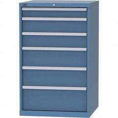 LISTA - 6 Drawer, 45 Compartment Bright Blue Steel Modular Storage Cabinet - Eagle Tool & Supply