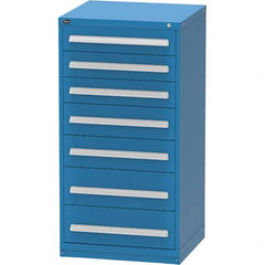 Vidmar - 7 Drawer Bright Blue Steel Modular Storage Cabinet - Eagle Tool & Supply