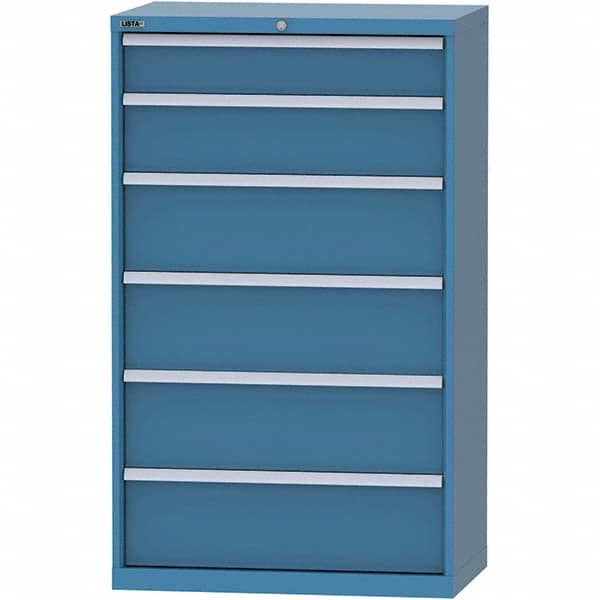 LISTA - 6 Drawer, 84 Compartment Bright Blue Steel Modular Storage Cabinet - Eagle Tool & Supply