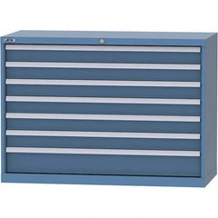 LISTA - 7 Drawer, 99 Compartment Bright Blue Steel Modular Storage Cabinet - Eagle Tool & Supply
