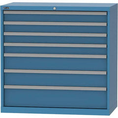 LISTA - 7 Drawer, 84 Compartment Bright Blue Steel Modular Storage Cabinet - Eagle Tool & Supply