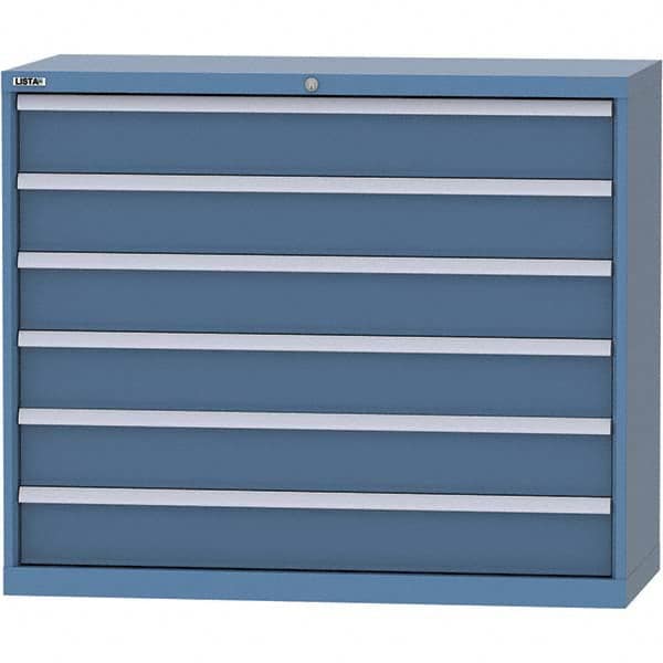 LISTA - 6 Drawer, 99 Compartment Bright Blue Steel Modular Storage Cabinet - Eagle Tool & Supply