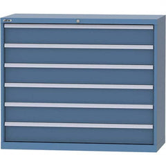 LISTA - 6 Drawer, 99 Compartment Bright Blue Steel Modular Storage Cabinet - Eagle Tool & Supply