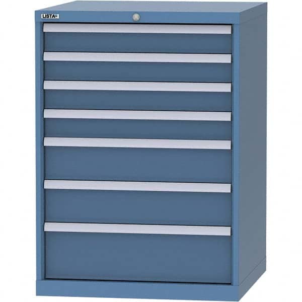 LISTA - 7 Drawer, 45 Compartment Bright Blue Steel Modular Storage Cabinet - Eagle Tool & Supply