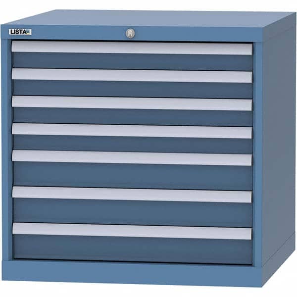 LISTA - 7 Drawer, 45 Compartment Bright Blue Steel Modular Storage Cabinet - Eagle Tool & Supply