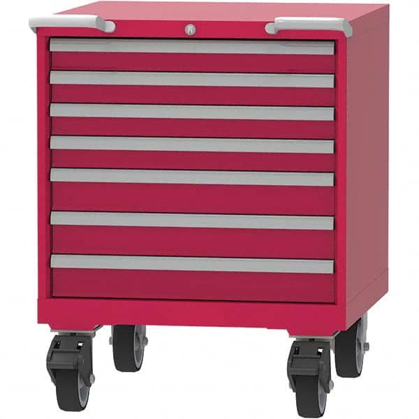LISTA - 7 Drawer, 45 Compartment Red Steel Modular Storage Cabinet - Eagle Tool & Supply