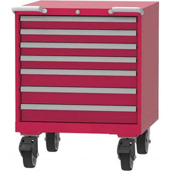 LISTA - 7 Drawer, 45 Compartment Red Steel Modular Storage Cabinet - Eagle Tool & Supply