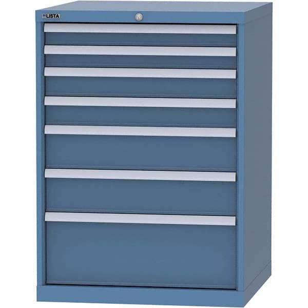 LISTA - 7 Drawer, 45 Compartment Bright Blue Steel Modular Storage Cabinet - Eagle Tool & Supply