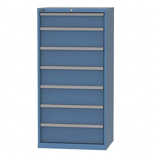 LISTA - 7 Drawer, 124 Compartment Bright Blue Steel Modular Storage Cabinet - Eagle Tool & Supply