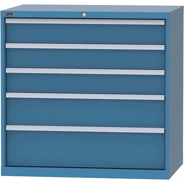 LISTA - 4 Drawer, 99 Compartment Bright Blue Steel Modular Storage Cabinet - Eagle Tool & Supply