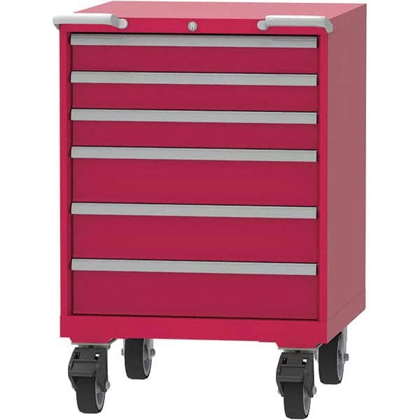 LISTA - 6 Drawer, 45 Compartment Red Steel Modular Storage Cabinet - Eagle Tool & Supply