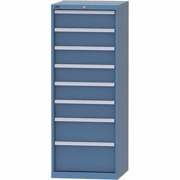 LISTA - 8 Drawer, 84 Compartment Bright Blue Steel Modular Storage Cabinet - Eagle Tool & Supply