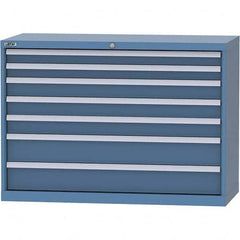 LISTA - 7 Drawer, 99 Compartment Bright Blue Steel Modular Storage Cabinet - Eagle Tool & Supply