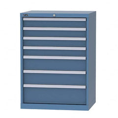LISTA - 6 Drawer, 124 Compartment Bright Blue Steel Modular Storage Cabinet - Eagle Tool & Supply