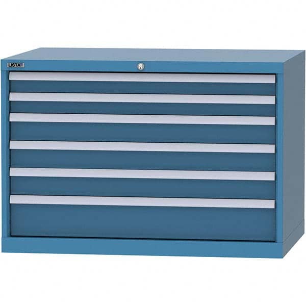 LISTA - 6 Drawer, 84 Compartment Bright Blue Steel Modular Storage Cabinet - Eagle Tool & Supply