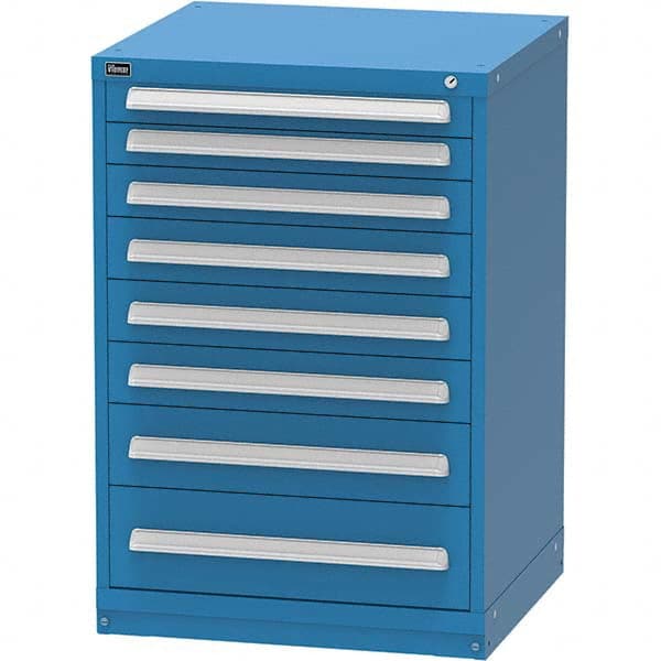 Vidmar - 8 Drawer Bright Blue Steel Modular Storage Cabinet - Eagle Tool & Supply