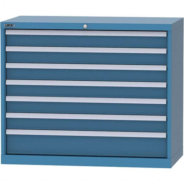 LISTA - 7 Drawer, 84 Compartment Bright Blue Steel Modular Storage Cabinet - Eagle Tool & Supply