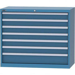 LISTA - 7 Drawer, 84 Compartment Bright Blue Steel Modular Storage Cabinet - Eagle Tool & Supply