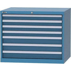 LISTA - 7 Drawer, 84 Compartment Bright Blue Steel Modular Storage Cabinet - Eagle Tool & Supply