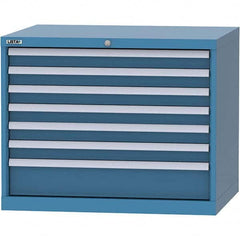 LISTA - 7 Drawer, 84 Compartment Bright Blue Steel Modular Storage Cabinet - Eagle Tool & Supply