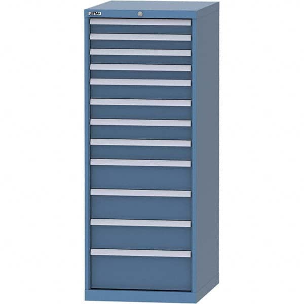 LISTA - 12 Drawer, 99 Compartment Bright Blue Steel Modular Storage Cabinet - Eagle Tool & Supply