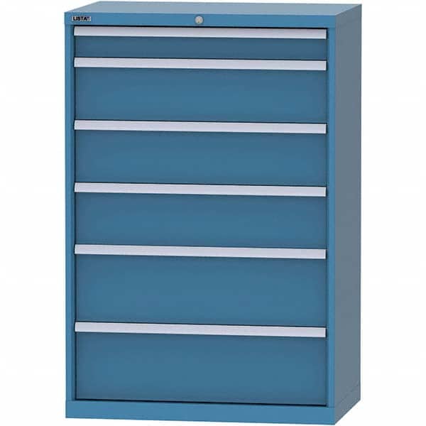 LISTA - 6 Drawer, 84 Compartment Bright Blue Steel Modular Storage Cabinet - Eagle Tool & Supply