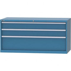 LISTA - 3 Drawer, 84 Compartment Bright Blue Steel Modular Storage Cabinet - Eagle Tool & Supply