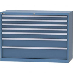 LISTA - 7 Drawer, 99 Compartment Bright Blue Steel Modular Storage Cabinet - Eagle Tool & Supply